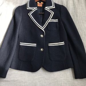 Tory Burch Navy Blue Wool Blazer